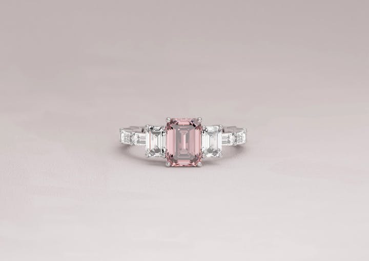 Pink Sapphire with Platinum Band