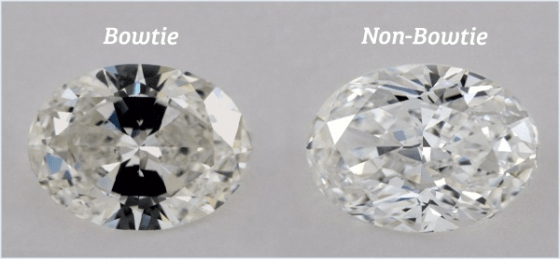 Comparison of the bow-tie effect in diamonds