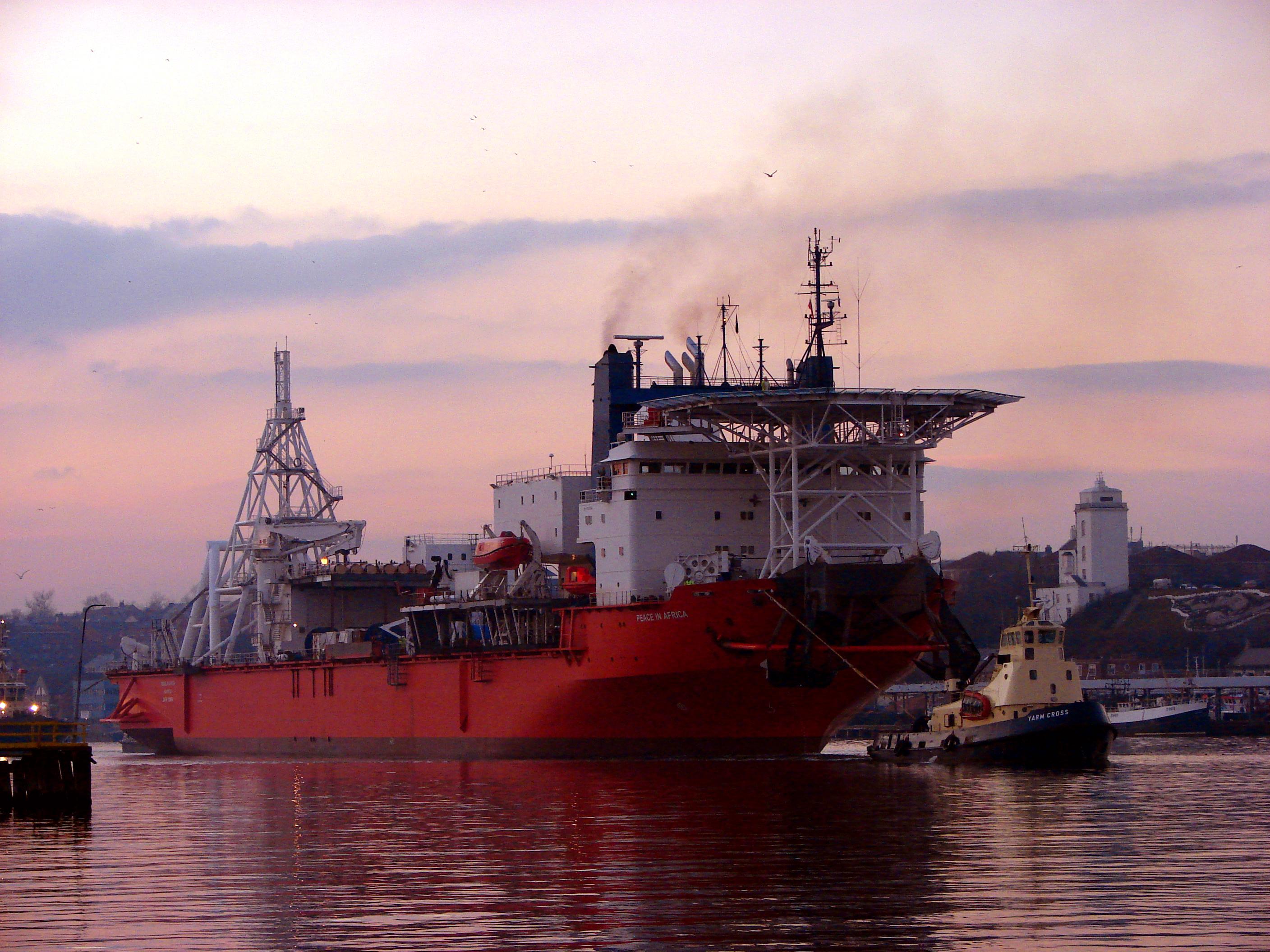 De Beers offshore mining vessel for ocean mining operations