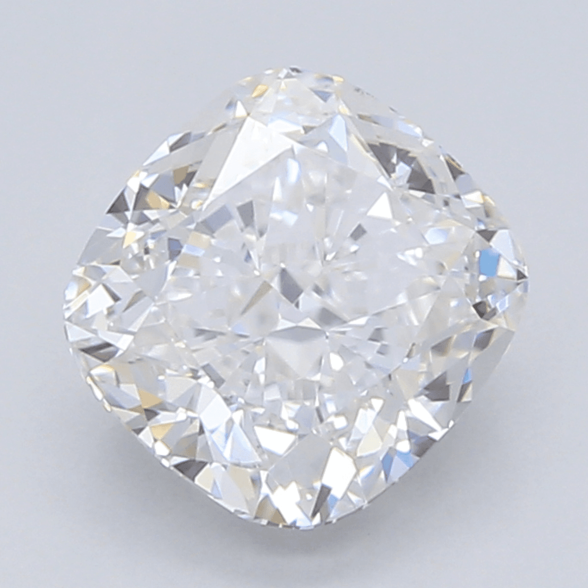 Crushed ice cushion cut diamond