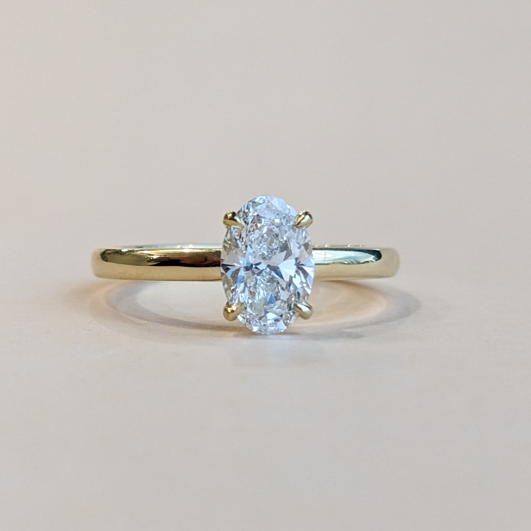 1.5 Carat Oval Solitaire Diamond Engagement Ring