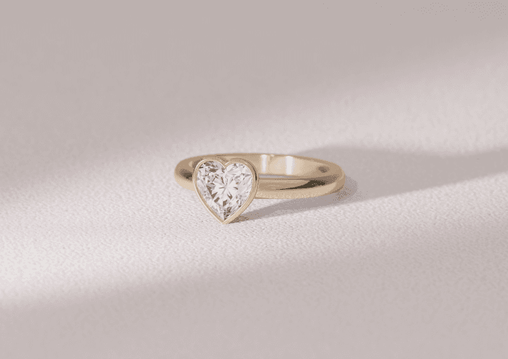 Heart cut with gold band 