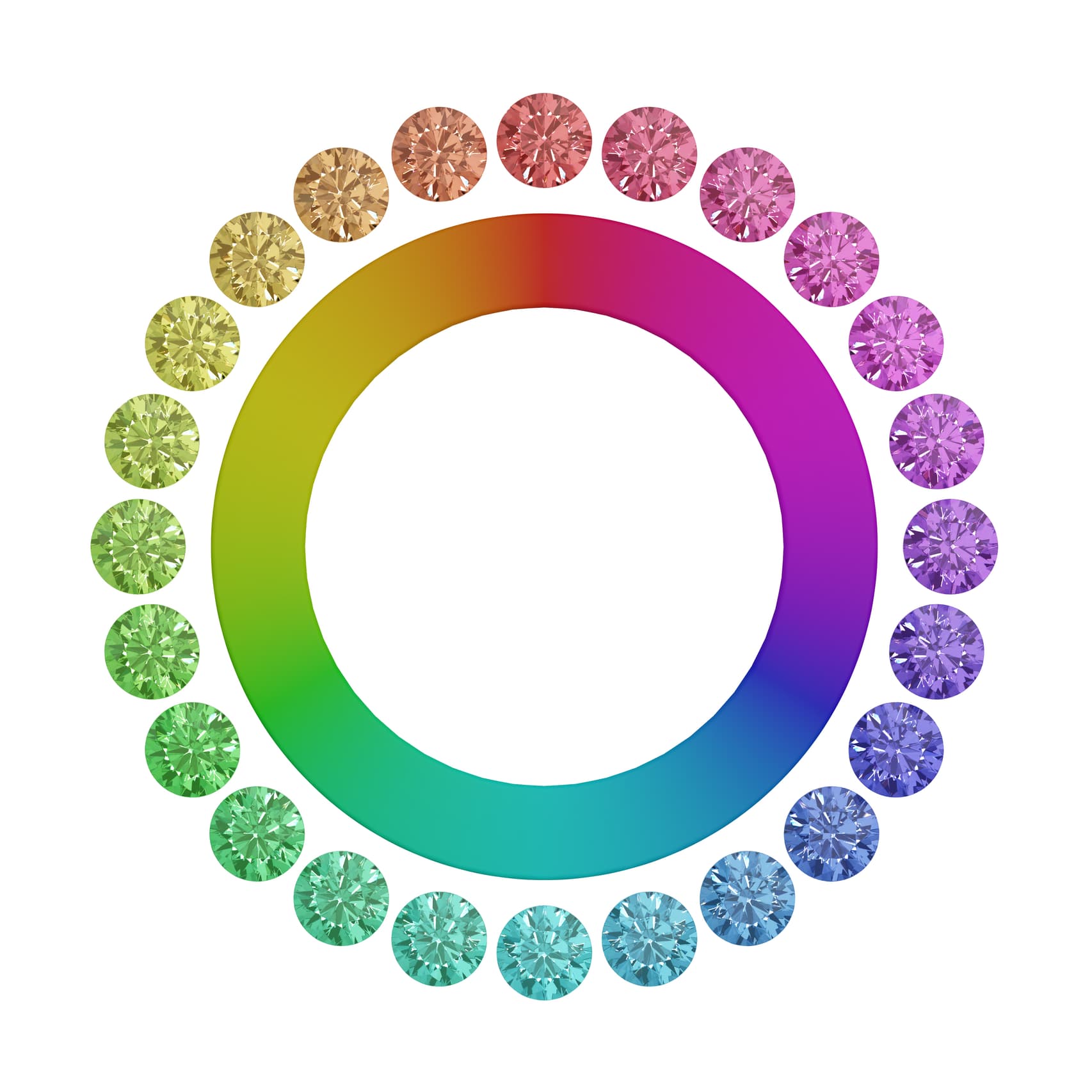 Colour wheel of diamonds