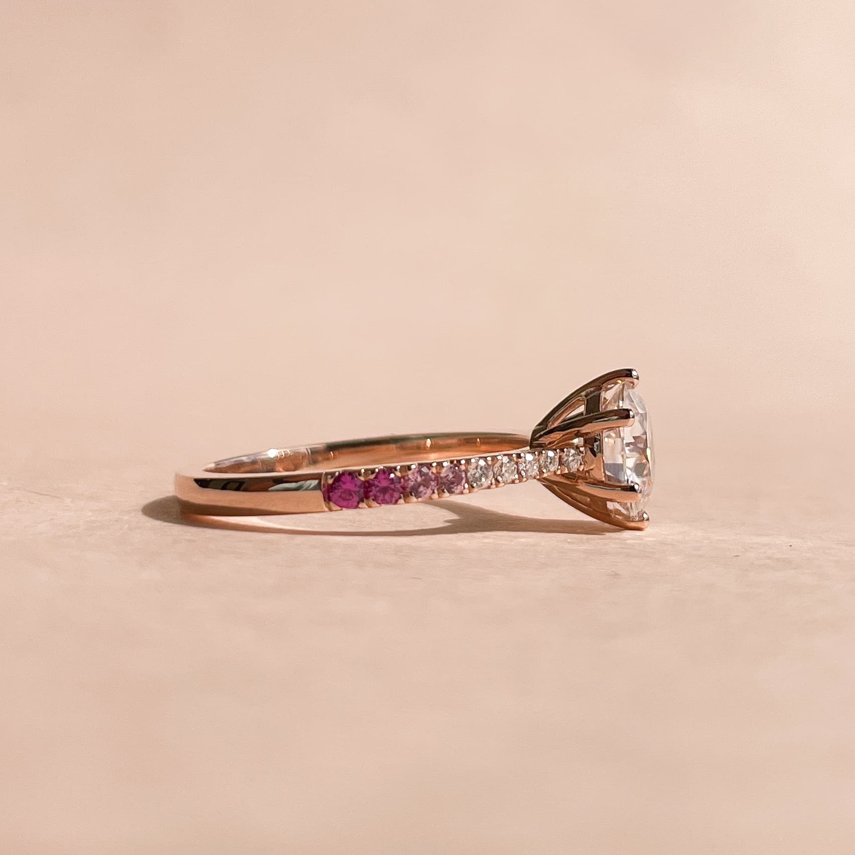 Engagement ring in rose gold