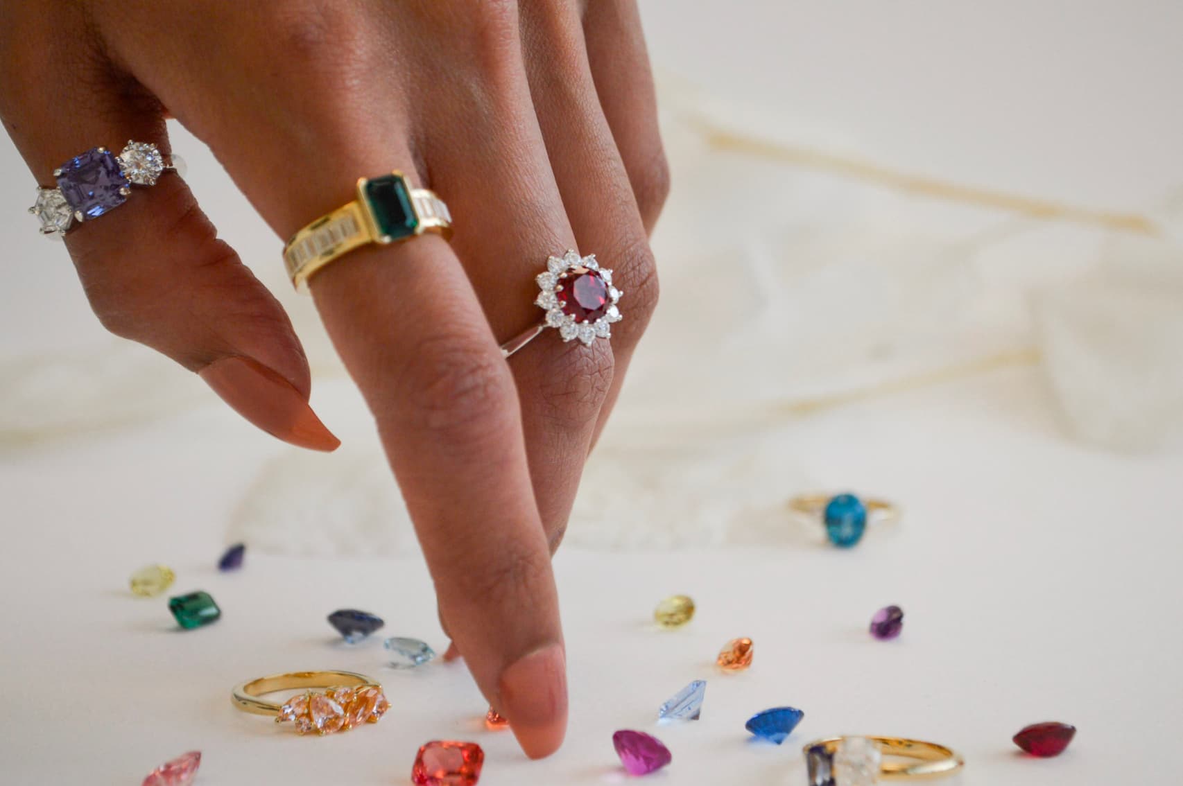 Collection of sapphires rings