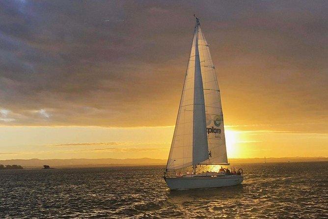 Yacht over Auckland Harbour